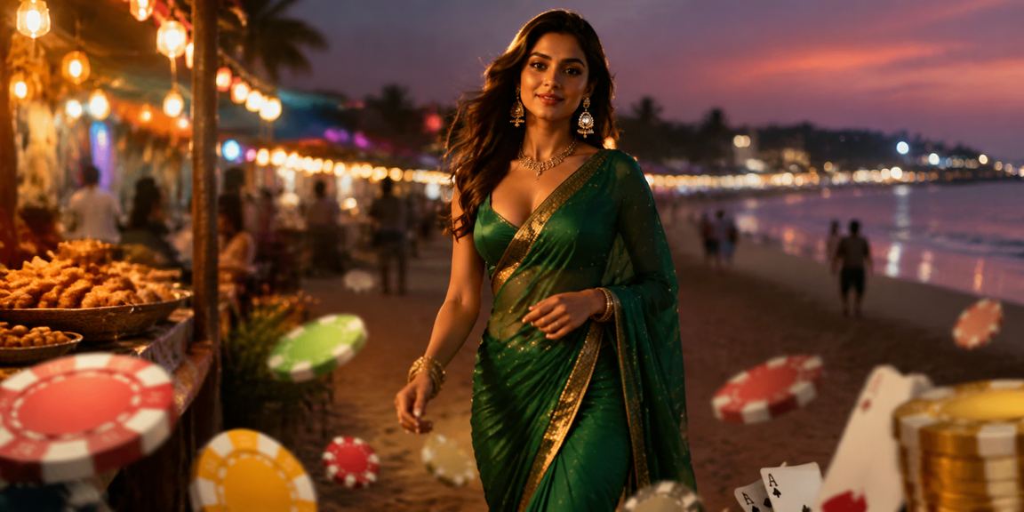Players enjoying Teen Patti by the beach in Goa